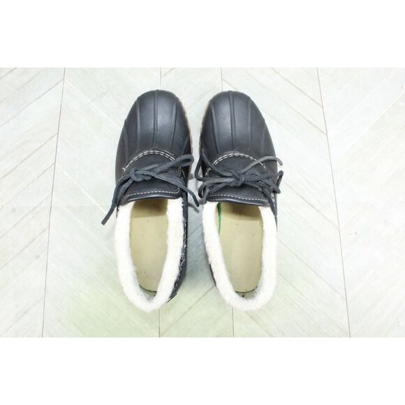 LL Bean Bean Boots Rubber Moc Sherpa Lined Leather Black Size 6 M - Picture 6 of 11